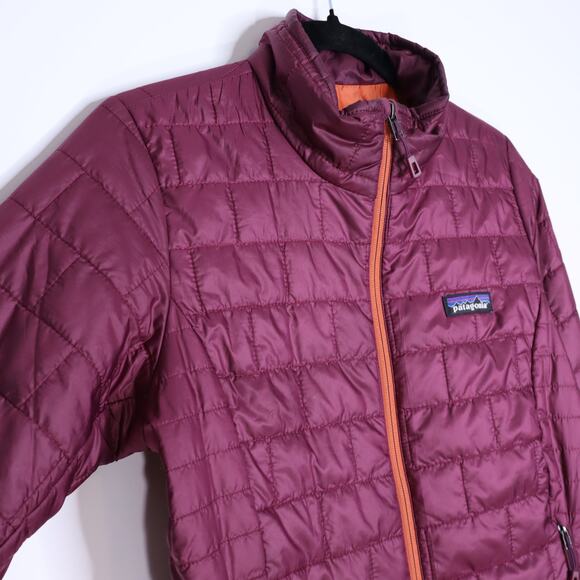 PATAGONIA Nano Quilted Puff Jacket Plum Light Orange Insulated Women's S - Picture 5 of 11